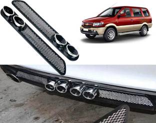 Selifaur Car Rear Dual Tip Bumper Lip Diffuser For_ Tavera Car Beading Roll For Bumper
