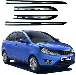 CARSHADE Half Chrome Side Beading Side Cladding Protector For Tata Zest Set of 4 Car Beading Roll For Door