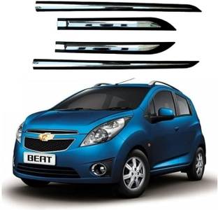 CARSHADE Half Chrome Side Beading Side Cladding protector For Chevrolet Beat Set of 4 Car Beading Roll For Door