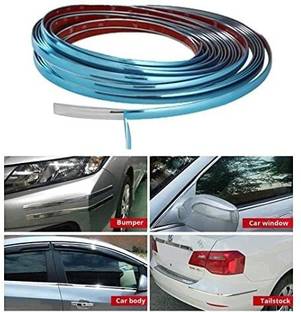 CARWORLD Chrome Beading Roll (10MM-5Meter) For WagonR, Alto800 and Baleno Car Beading Roll For Bumper, Door, Window, Trunk, Window Sill, Grill and Garnish Cover, Boot Lid, Hood