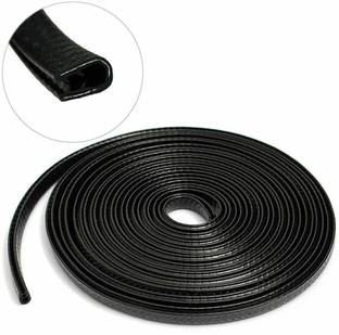 LAVITRA U Shape Edge Trim Rubber Strip Seal Protector Car DoorGuard Cars (16ft/5 mBlack) Car Beading Roll For Bumper, Door, Trunk, Window Sill