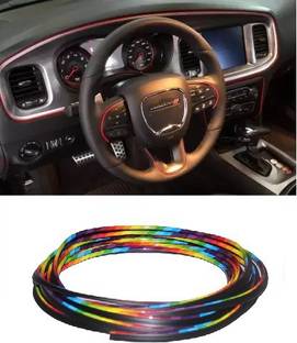 Love Me Metallic Pvc Multicolor Chrome Car Beading Roll For Window Sill, Door, Grill and Garnish Cover