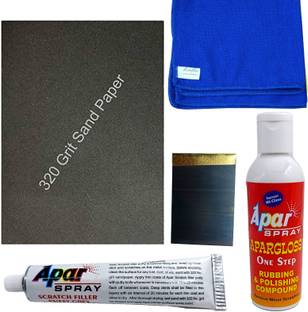 apar Scratch Remover Kit for Car & Bike Having Putty,Polish,Microfiber cloth etc. Car Body Filler Putty