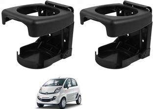 AuTO ADDiCT Car Foldable Black Drink Holder Cup Holder For TATA NANO Car Bottle Holder