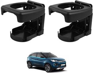 AuTO ADDiCT Car Foldable Black Drink Holder Cup Holder For TATA NEXON EV Car Bottle Holder