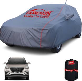 FAMEXON Car Cover For Hyundai Creta, Creta 1.4 CRDi L, Creta 1.4 S Diesel, Creta 1.6 SX Petrol (With Mirror Pockets)