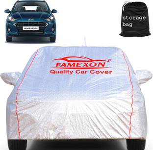 FAMEXON Car Cover For Hyundai Grand I10 Nios Sportz 1.2 Kappa VTVT (With Mirror Pockets)