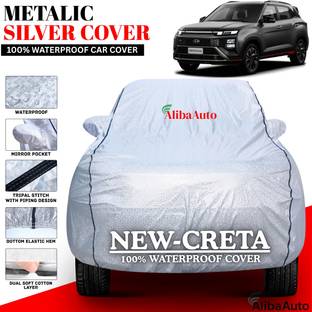 AlibaAuto Car Cover For Hyundai Creta, Creta 1.6 S Automatic Diesel, Creta 1.6 E Plus Diesel, Creta 1.6 SX Automatic (With Mirror Pockets)