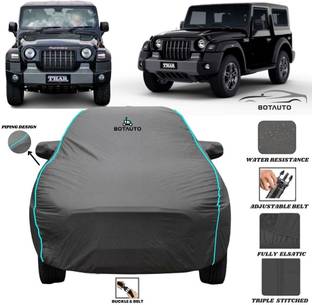 BOTAUTO Car Cover For Mahindra Thar, Thar CRDe, Universal For Car (With Mirror Pockets)