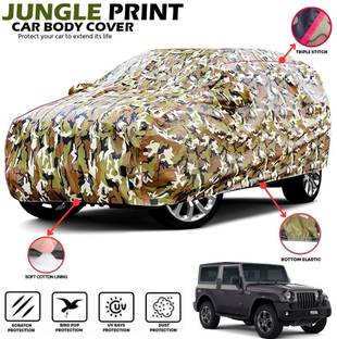 Mwiss Car Cover For Mahindra Thar, Thar DI 4X4, Thar DI 4X2, Thar Facelift, Thar CRDe, Thar DI 4X2 PS (With Mirror Pockets)