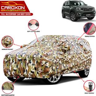 CAROXON Car Cover For Mahindra Scorpio, Scorpio 1.99 S10, Scorpio 1.99 S10 4WD, Scorpio 2.2L, Scorpio 2020 (With Mirror Pockets)