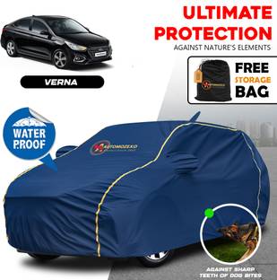 AUTOMOZEXO Car Cover For Hyundai Verna, Verna 1.4 CRDi, Verna 1.4 VTVT, Verna 1.5 ABS, Verna 1.6 CRDI SX Option (With Mirror Pockets)