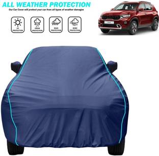 Delphinium Car Cover For Kia Sonet, Universal For Car (With Mirror Pockets)