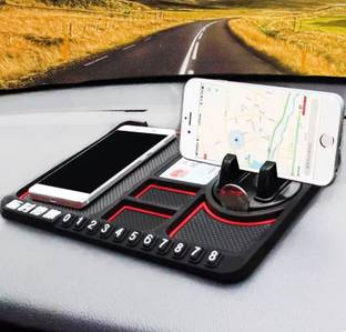 subton Car Dashboard AntiSlip Mat With Mobile Holder|For Vloging+Navigation+Storage Car Dashboard Cover