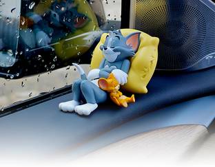 BRXR Tom & Jerry Cute Sleeping Car Interior Accessory Adorable Toy for Car Dashboard & Tabletop | Decorative Showpiece for Home & Office Collectible Figurine Car Dashboard Cover