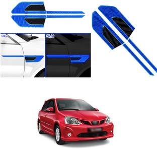 PRTEK Car Side Reflective Stickers Side Marker Universal Safety Warning forEtios Liva Matte, Glossy, Chrome Toyota Etios Liva Side Garnish
