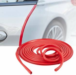 JMD GLOBAL SALES Flexible Car Door Edge Guard Protector U-Shape Rubber Sealing Strip Beading Trim Sound Insulation Soundproof Door Seal 5 Meter, Red Colour Car Beading Roll For Door, Window, Bumper, Trunk