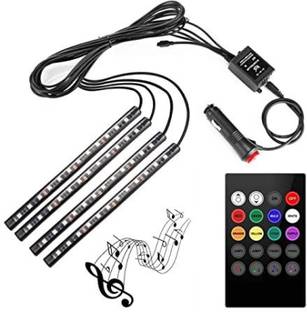 Flipkart SmartBuy Atmosphere Lights Car LED Strip Light 4pcs 48 LED DC 12V Multicolor Car Music Car Fancy Lights