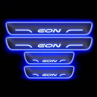 goshop Blue Sill Plate Waterproof Premium Glass Finishing Look Car Door with Mirror Finish Foot Step Sill Plate Hyundai Eon(Set of 4PCS, Blue) Car Fancy Lights