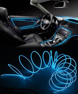 Flipkart SmartBuy New EL Wire Car Interior Ambient Neon Light Cars With Controler (Blue, 5 Meter) Car Fancy Lights