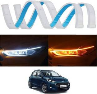 CCE White & Amber Flow LED Sequential Audi light Grand i10 NIOS Universal light Car Fancy Lights