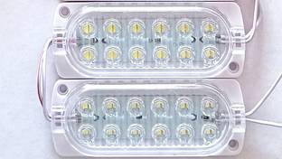 Steko 2 Pieces WHITE DC 12 VOLT 3 Watt 12 LED Long Module Light For Car Bike Car Fancy Lights