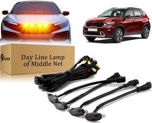 Selifaur B2L164 High-Quality ABS Smoked LED Front Grille Running Light For Kia Sonet Car Fancy Lights
