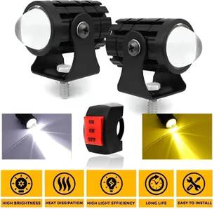 FABTEC Mini Driving High Power Projector Light Led Car Fog Light for Cars/Bikes/Scooty Car Fancy Lights