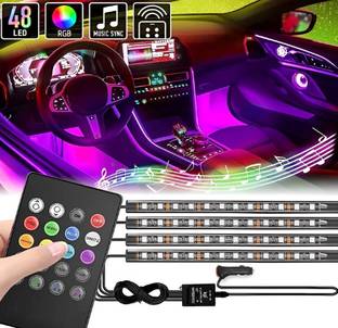 Ucd Interiors 4X 9Led Rgb Car Interior Decorative Light Floor Atmosphere Strip Light Car Fancy Lights