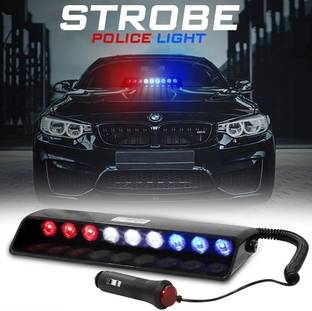 CARZEX S1 9 Led Car Police Light Red & Blue Strobe Flashing Light Car Fancy Lights