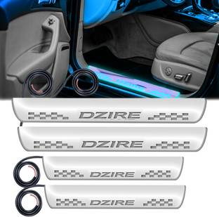 FABTEC Mirror Finish Car Door Foot Step LED Sill Plate for dzire (Set of 4, Blue) Door Sill Plate