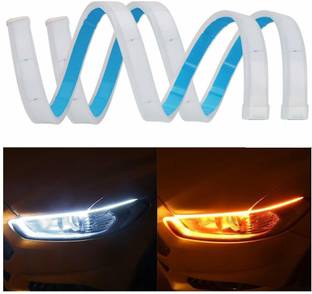 Air Wink White LED Light Soft neon headlight design Article Lamp Daytime Car Fancy Lights with yellow indicator for cars Car Fancy Lights (White, Yellow) Car Fancy Lights