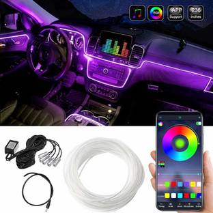RohanEshop Multicolour Neon Interior Ambient Decorative Wireless Light For Car with Remote & Sound Activated, IR Mobile Application Car Fancy Lights