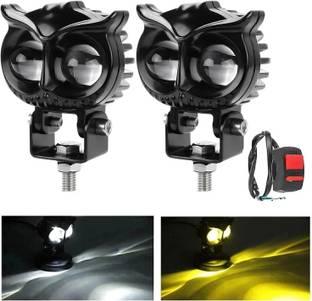 CARZEX Owl Led Fog Light Projector Bar Light with Led DRL Light for Cars, Bikes, Scooty Car Fancy Lights