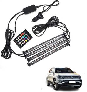 ZULUSTYL 4Pcs 48LED DC 12V Multicolour Music Car Strip Atmosphere Lamp-23 Car Fancy Lights