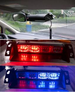 JUST MOD 16 Led Police Red Blue Windshield Flash Light Multi Modes For Car Interior Car Fancy Lights