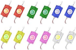 Wangsales 2 Pcs Each Red Green Blue Yellow White Pink 12 Pcs 12V DC Coin LED Light Module Car Fancy Lights