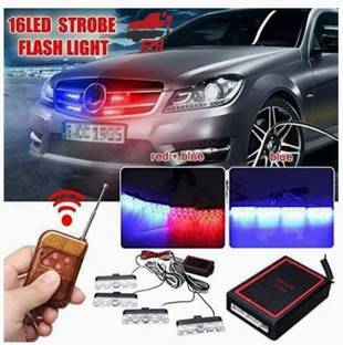 INDMOTIVE Car Police Light 4x4 LED With Wireless Remote Strobe Flasher Light Car Fancy Lights