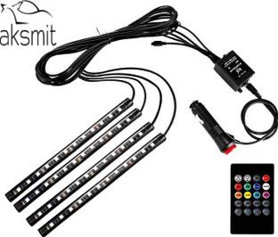 aksmit 4 X 12 LED RGB Car Interior Decorative Light Floor Atmosphere Strip Light Car Car Fancy Lights