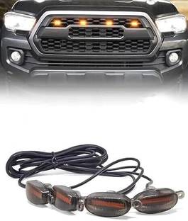 CARZEX Universal 4 X 4 Daytime Runing Light Led Car Grill Stylesh Car/Truck/SUV Yellow Car Fancy Lights