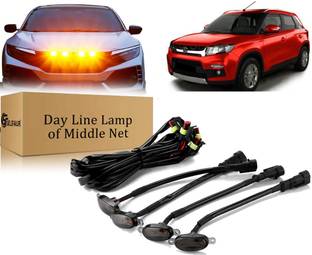 Selifaur B2L215 High-Quality ABS Smoked LED Front Grille Running Light For Brezza Car Fancy Lights