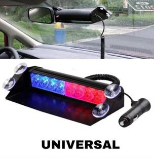JUST MOD 8 Led Police Red Blue Flash Light Multi Modes For Windshield Car Lights Car Fancy Lights