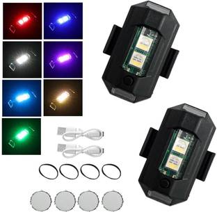 cilesis Safety Light For Bike Cars Drones Helmet (Pack Of 2) Multi Color Car Fancy Lights