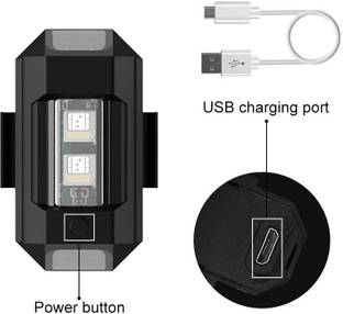 cilesis Pack of 1 Aluminium Airplane Light (7 Colors) Waterproof Car Fancy Lights