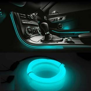 Air Wink EL Wire Car Interior Light Ambient Neon Light for All Car Models with Power Adapter (5 Meter) (Ice Blue) Car Fancy Lights