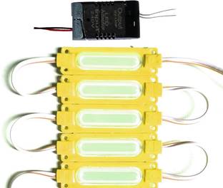 Wenray Adapter + 5-Pieces Capsule DC 12 Volt 2 Watt Yellow LED Module Car Fancy Lights