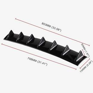 Auto MT 7Wing, Glossy Black ABS Universal Shark Fin JDM Rear Bumper Lip Diffuser Spoiler Car Flywheel
