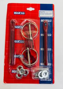 Auto MT Red 2PC, Sparco Bonnet Hood Pin Lock for Car Mount Security, Latch Kit Racing Car Flywheel