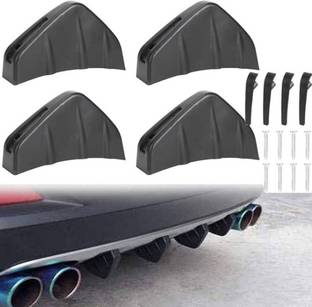 Auto MT 4pc Rear Lower Bumper Wing Diffuser Shark Fin Spoiler Splitter Universal for Car Car Flywheel