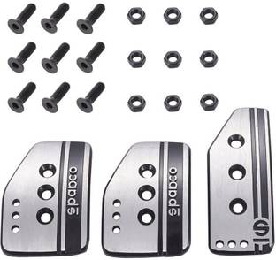 AUTO MT Sparco Paddle kit Set CAR, Clutch Brake Accelerator PAD for All Cars SILVER Spring Leaf